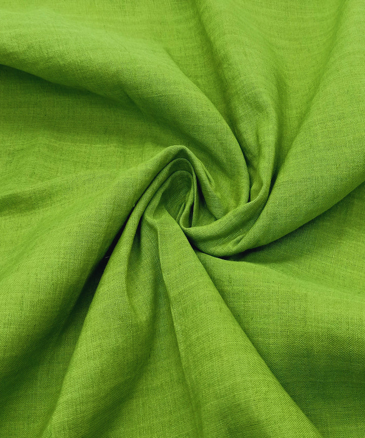 Light green handwoven linen khadi fabric