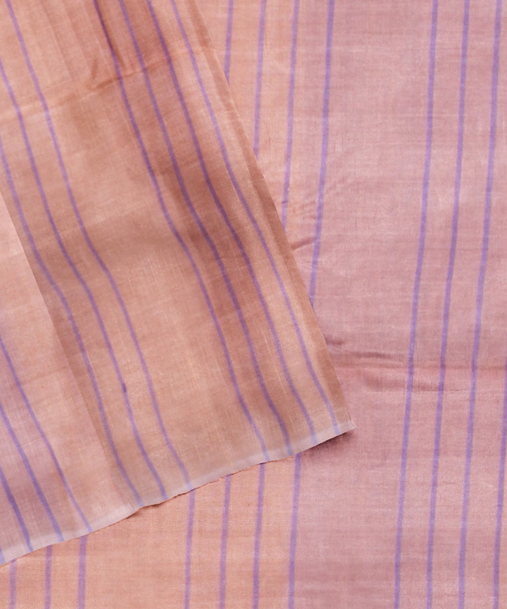 Peach orange handloom cotton bengal saree