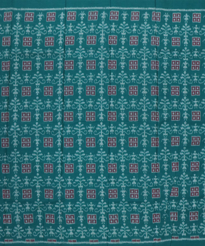 Red multicolor handwoven cotton sambalpuri dress material