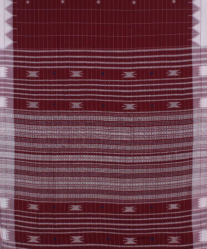 Maroon offwhite handloom kotpad cotton saree