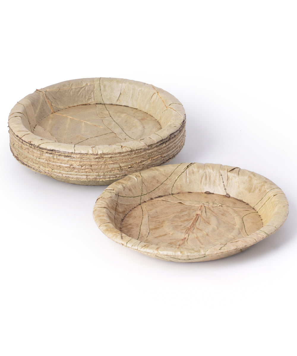Beige Disposable  Handcrafted plates