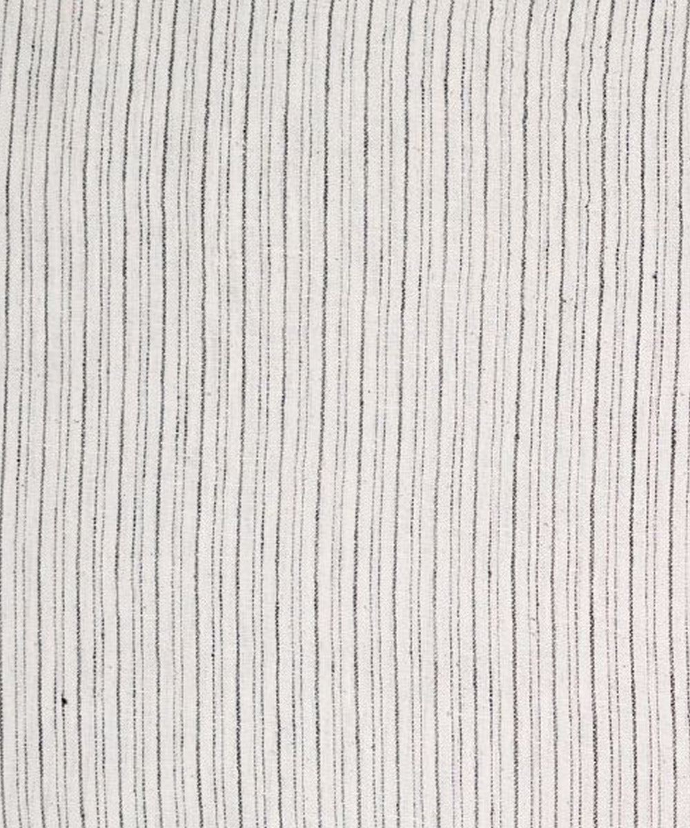 Black stripe on cream handwoven cotton kala cotton fabric