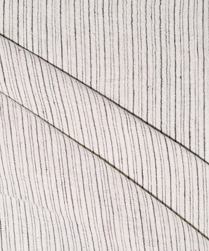 Black stripe on cream handwoven cotton kala cotton fabric