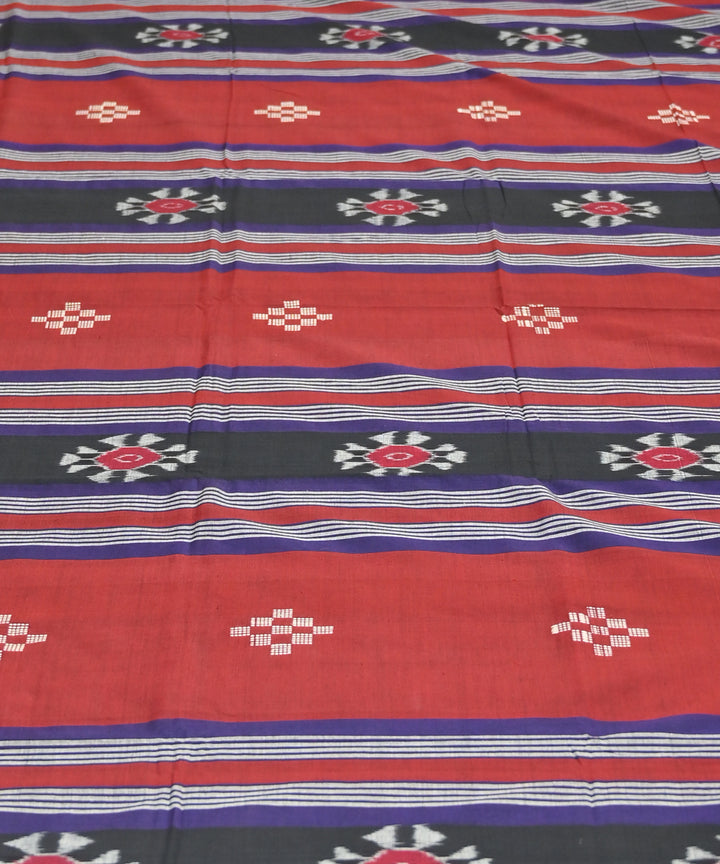 Maroon multicolour traditional handmade sambalpuri cotton bedsheet