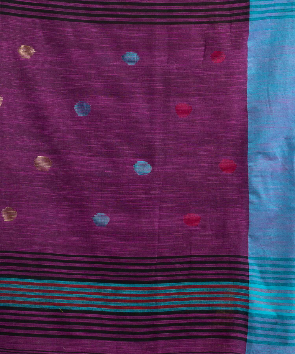 Purple handwoven bengal cotton saree