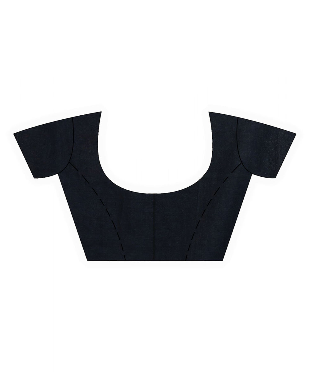 Black handwoven cotton bengal saree