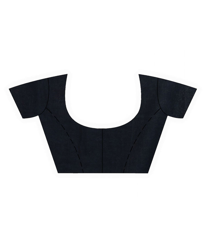 Black handwoven cotton bengal saree