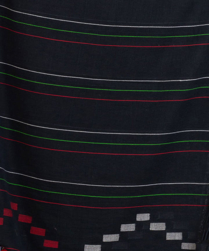 Black handwoven cotton bengal saree
