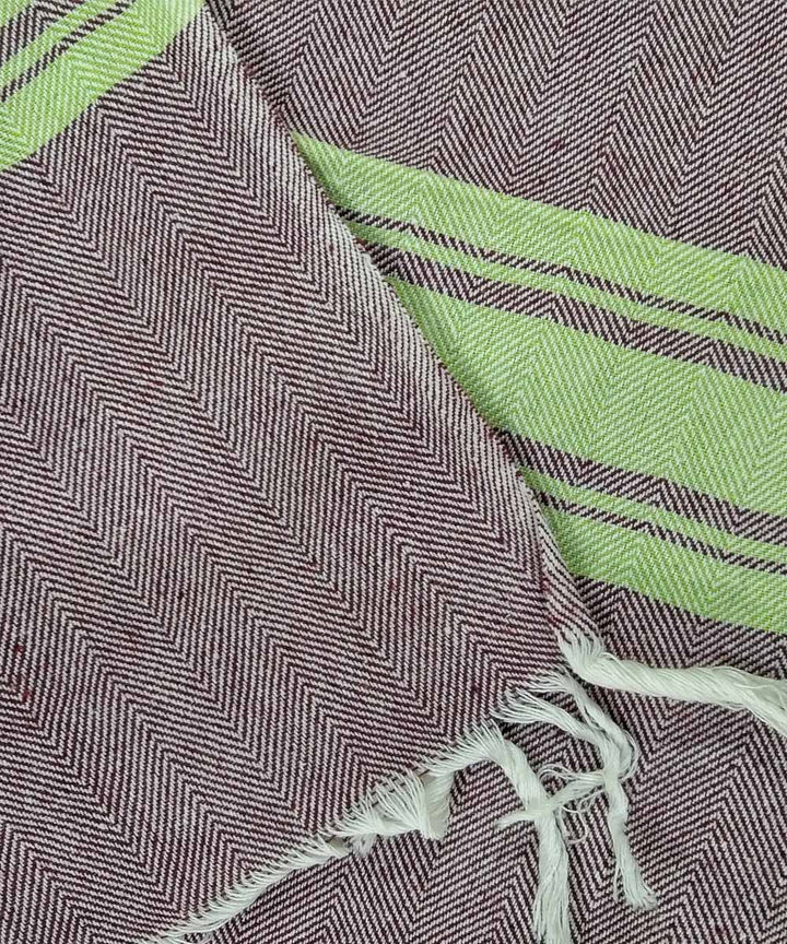 Purple off white handwoven cotton cotton AC blanket