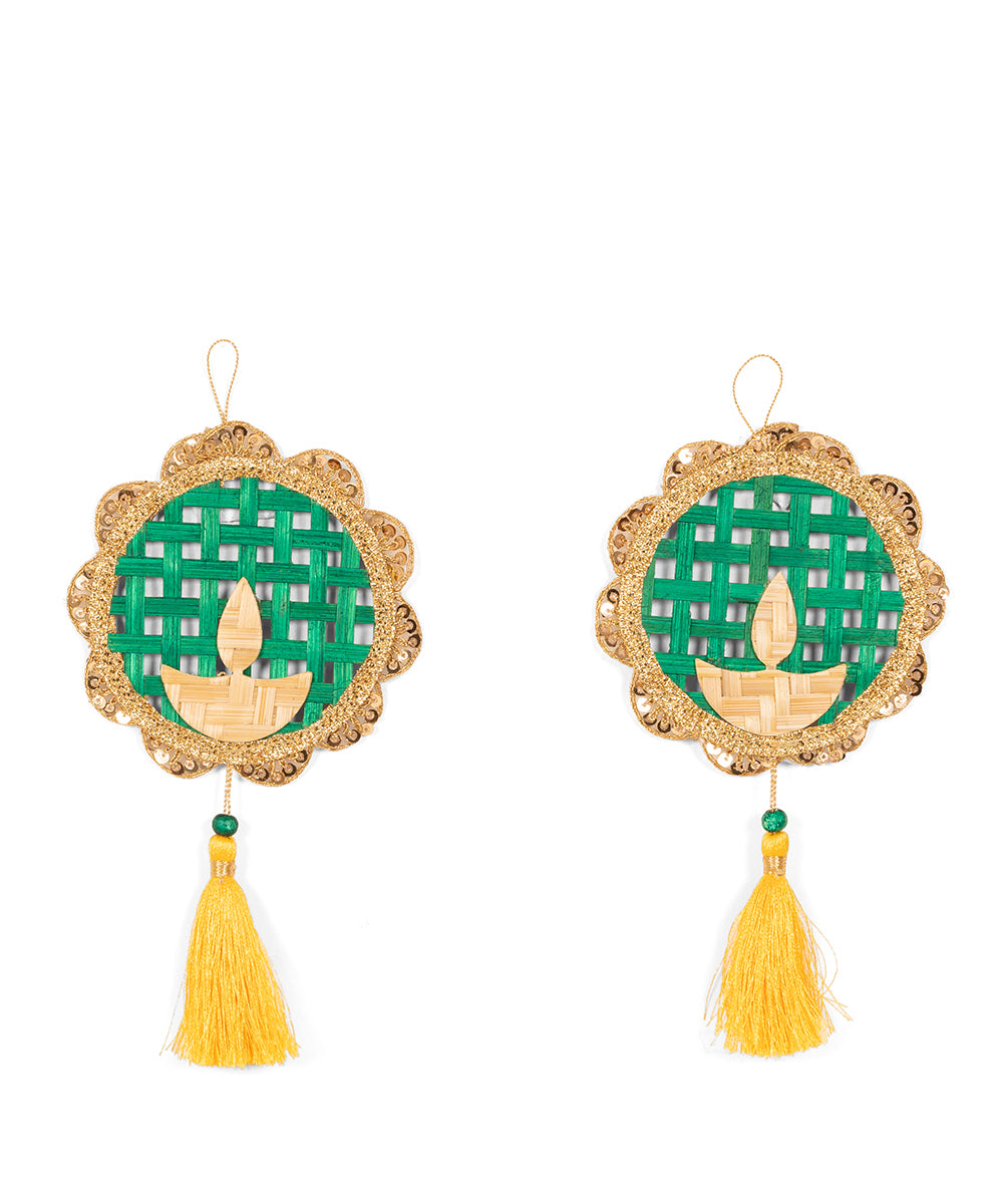 Deepak Handcrafted Bamboo Hanging - Set of 2