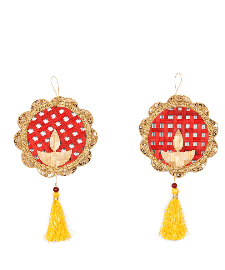 Deepak Handcrafted Bamboo Hanging - Set of 2