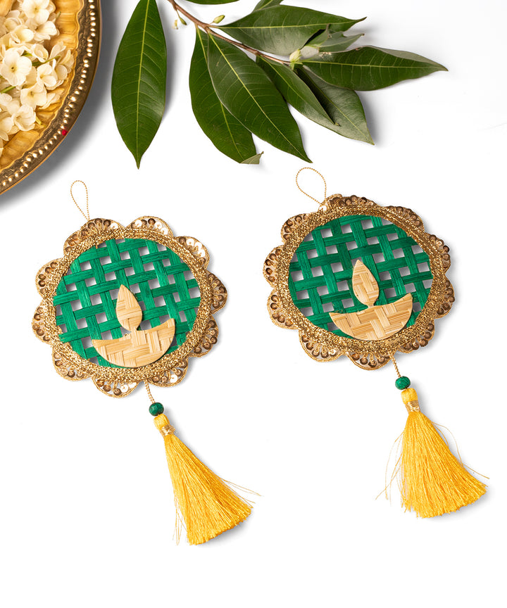 Deepak Handcrafted Bamboo Hanging - Set of 2