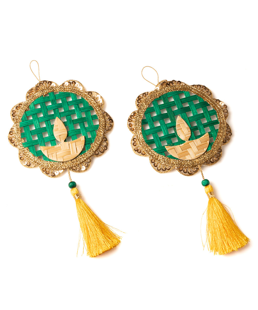 Deepak Handcrafted Bamboo Hanging - Set of 2