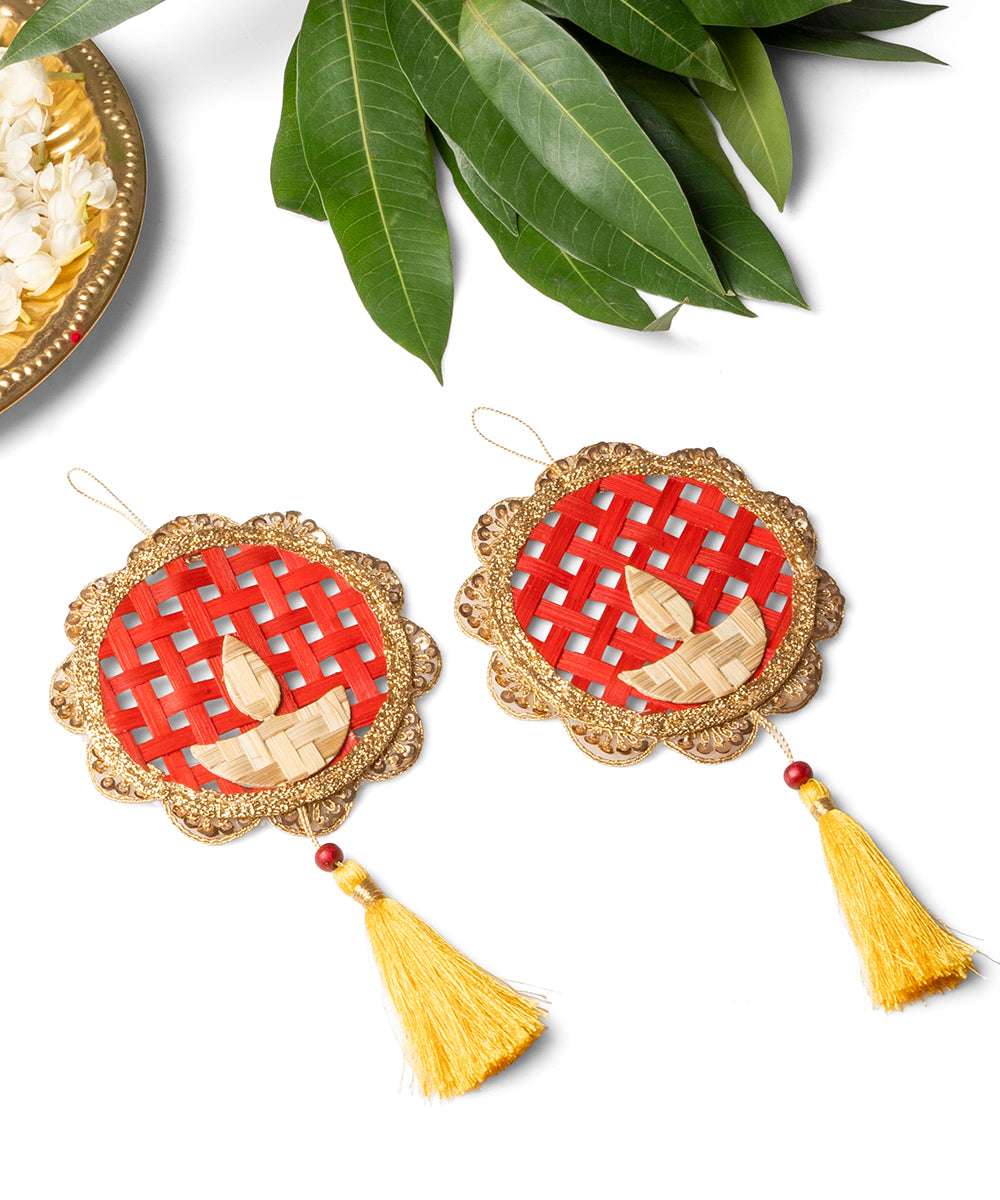 Deepak Handcrafted Bamboo Hanging - Set of 2