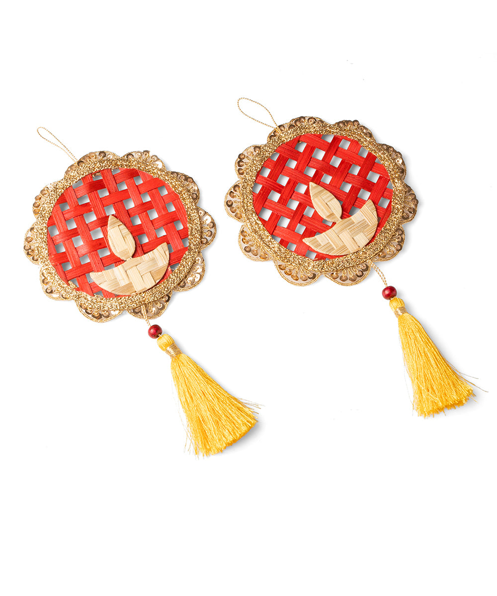 Deepak Handcrafted Bamboo Hanging - Set of 2