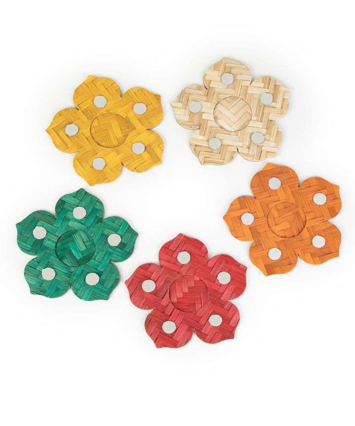 Kusum Handcrafted Bamboo Tea Light Holder - Set of 5