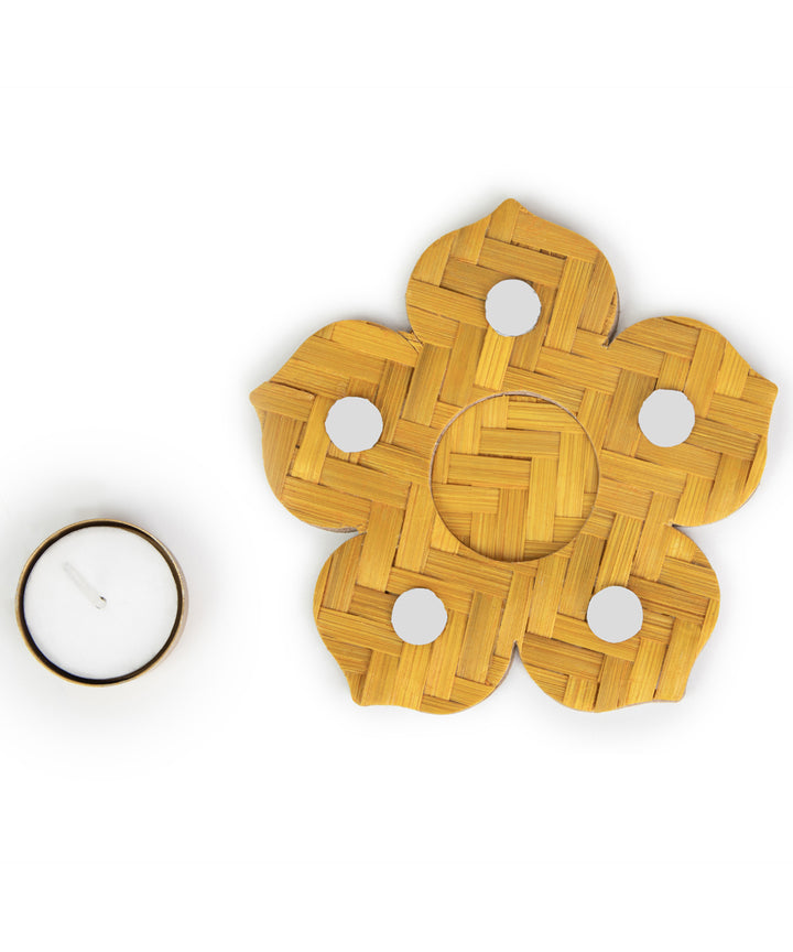 Kusum Handcrafted Bamboo Tea Light Holder - Set of 5