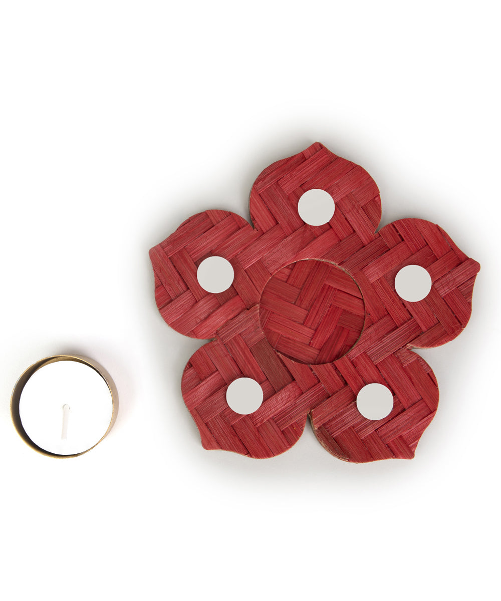 Kusum Handcrafted Bamboo Tea Light Holder - Set of 5