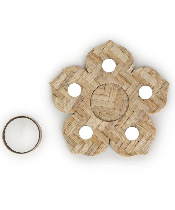 Kusum Handcrafted Bamboo Tea Light Holder - Set of 5