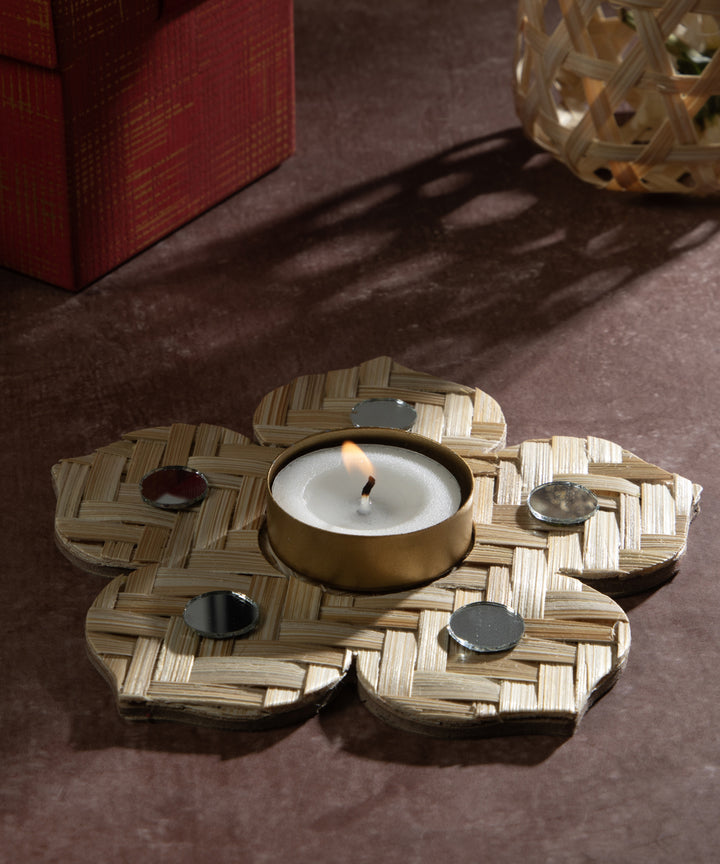 Kusum Handcrafted Bamboo Tea Light Holder - Set of 5