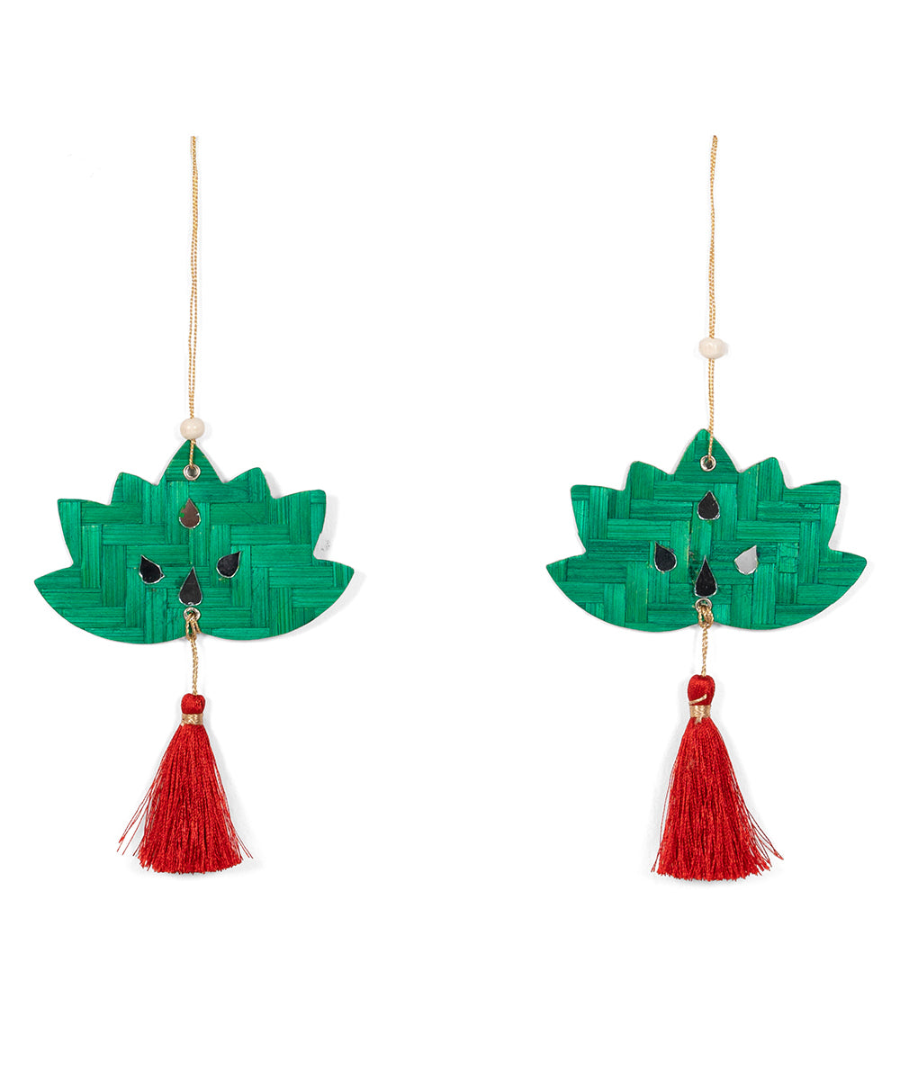 Lotus Handcrafted Bamboo Hanging - Set of 4