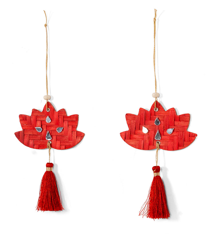 Lotus Handcrafted Bamboo Hanging - Set of 4