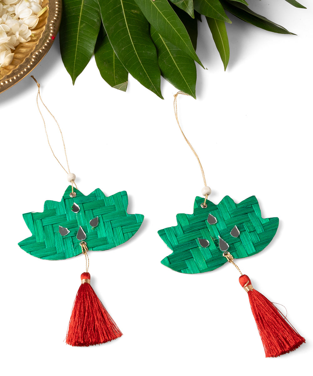 Lotus Handcrafted Bamboo Hanging - Set of 4