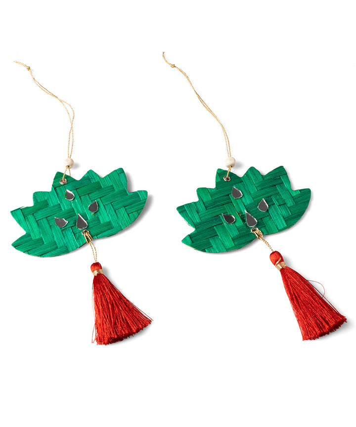 Lotus Handcrafted Bamboo Hanging - Set of 4