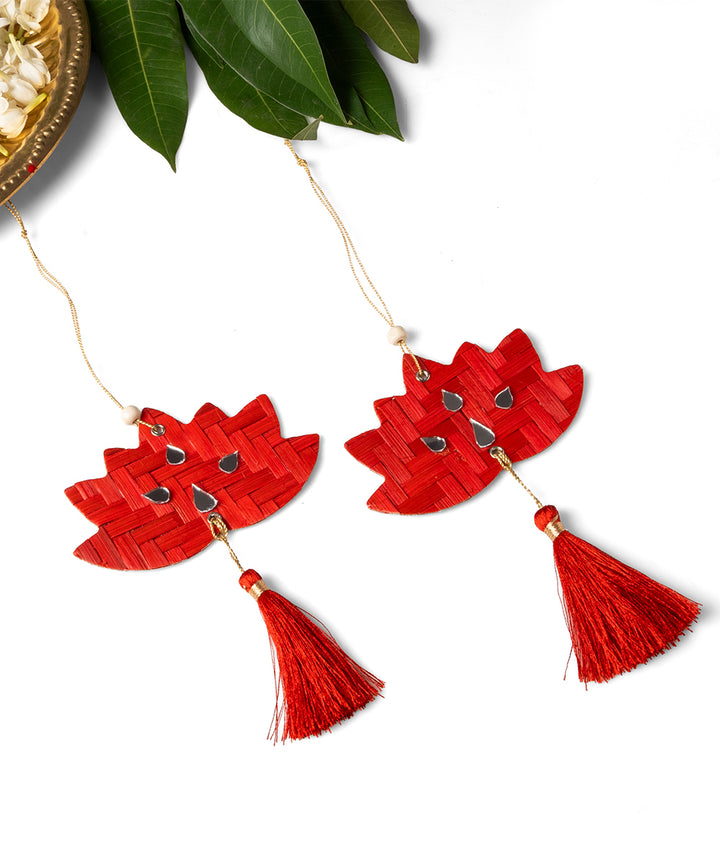 Lotus Handcrafted Bamboo Hanging - Set of 4