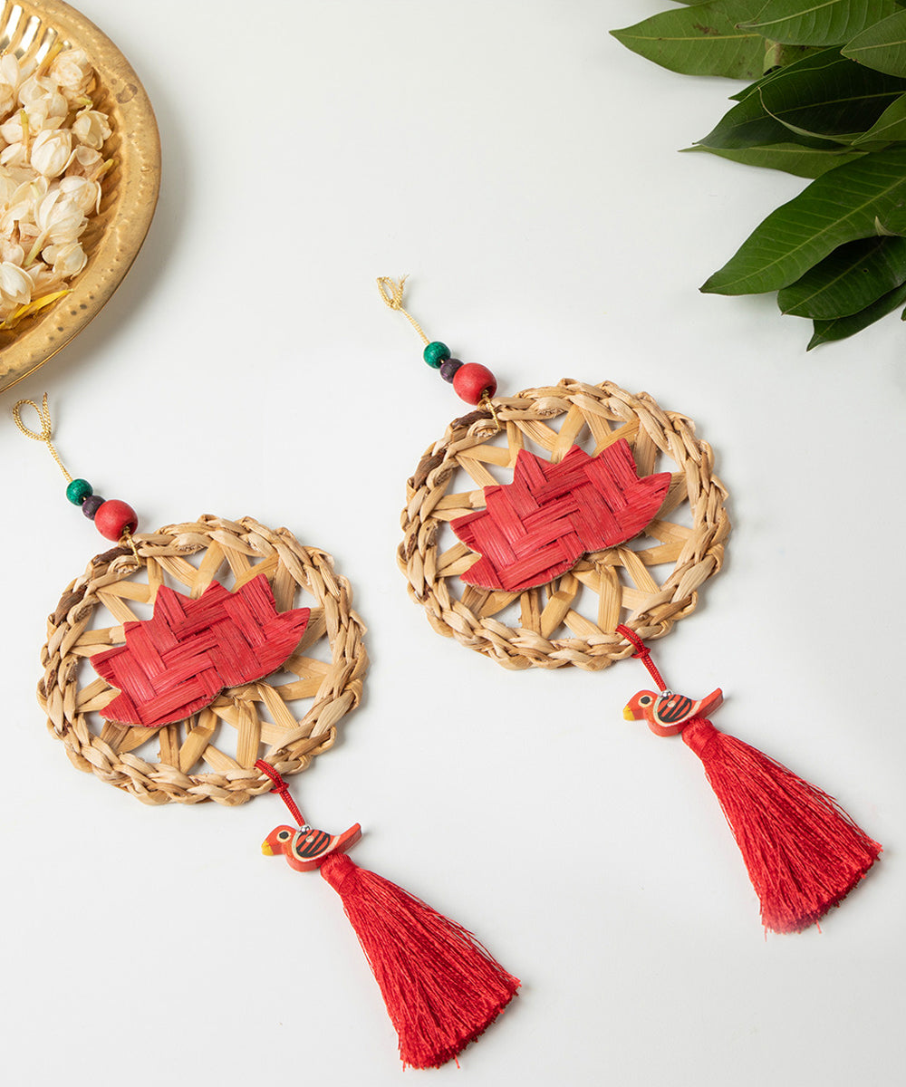 Chakra Lotus Handcrafted Banana Hanging - Set of 2