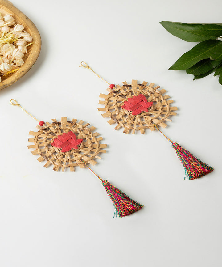 Mandala Lotus Handcrafted Banana Hanging - Set of 2
