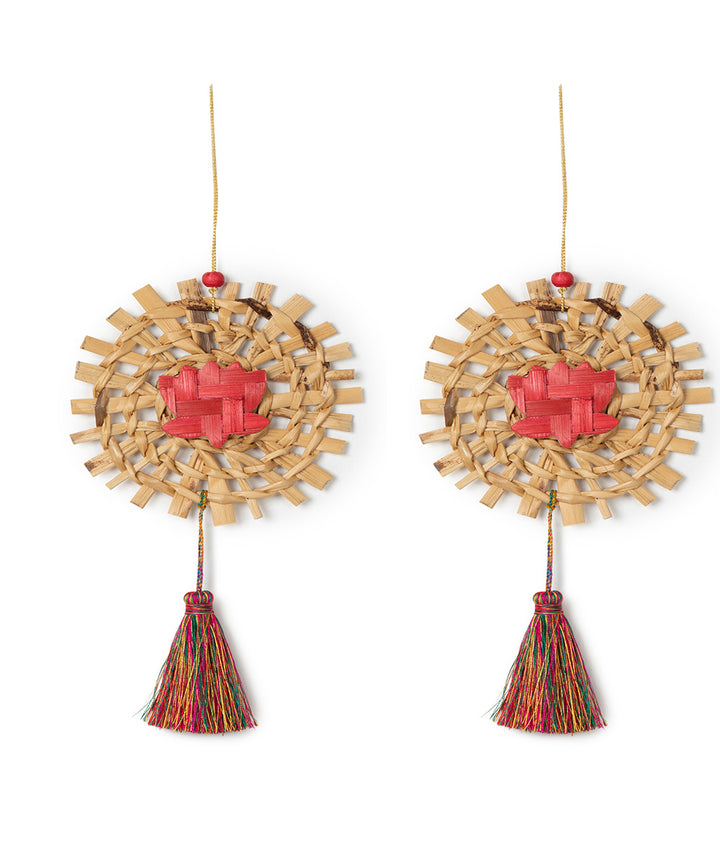 Mandala Lotus Handcrafted Banana Hanging - Set of 2