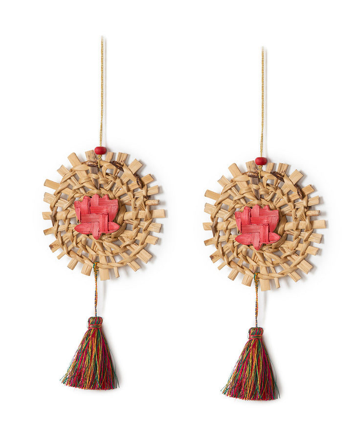 Mandala Lotus Handcrafted Banana Hanging - Set of 2