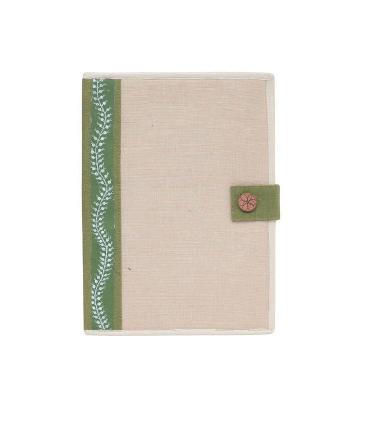 White green canvas hand painted warli file folder