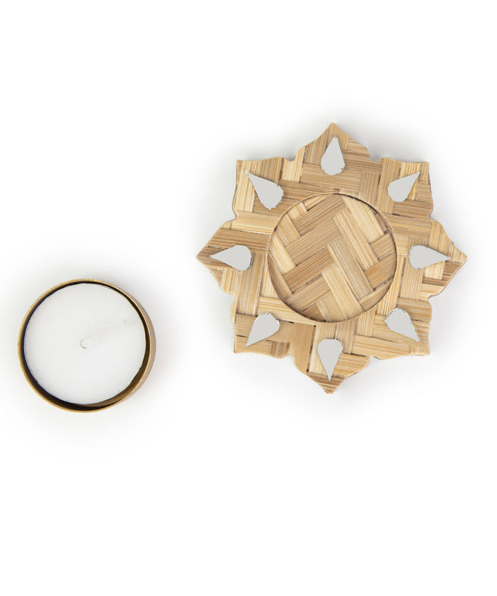 Sitara Handcrafted Bamboo Tea light - Set of 5