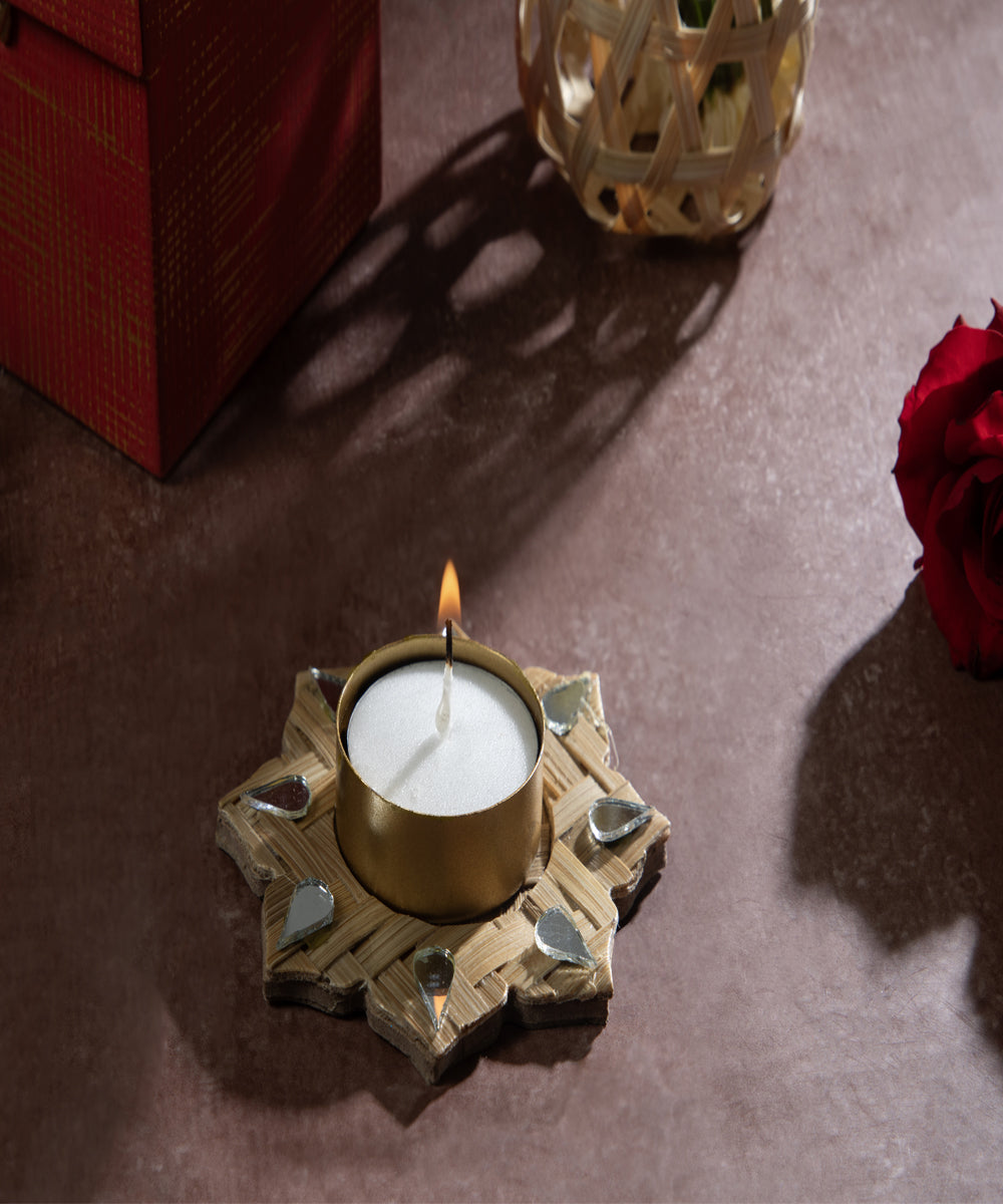 Sitara Handcrafted Bamboo Tea light - Set of 5
