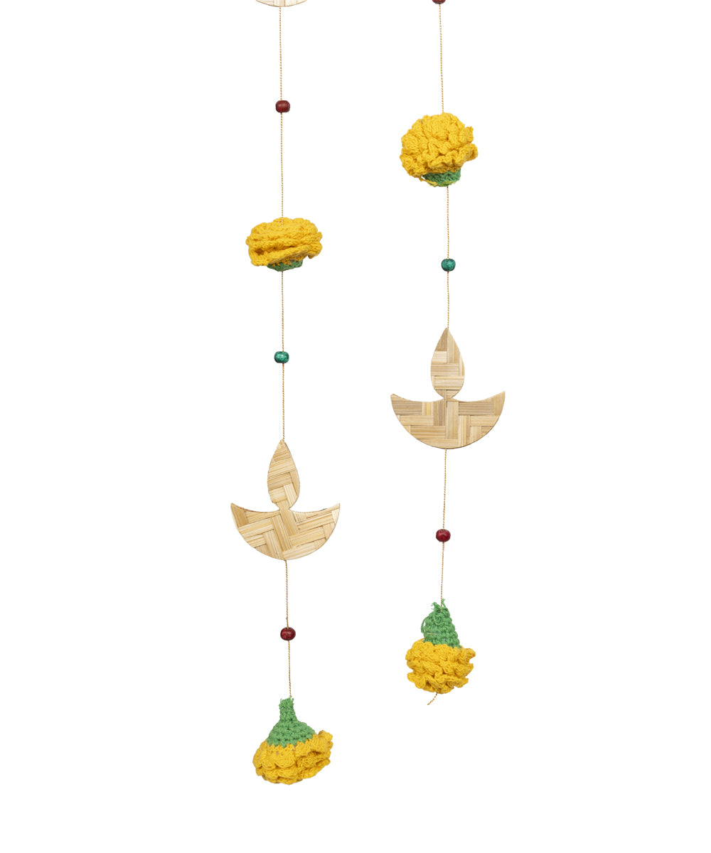 Marigold Diya Handcrafted Bamboo Streamers - Set of 2