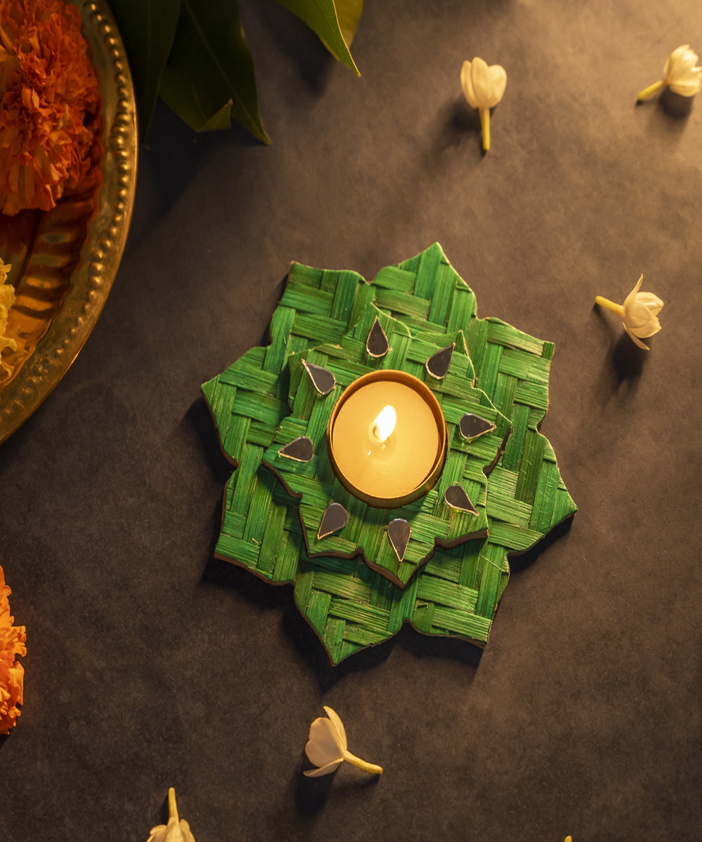 Sitara Handcrafted Bamboo Rangoli Multicolor - Set of 2