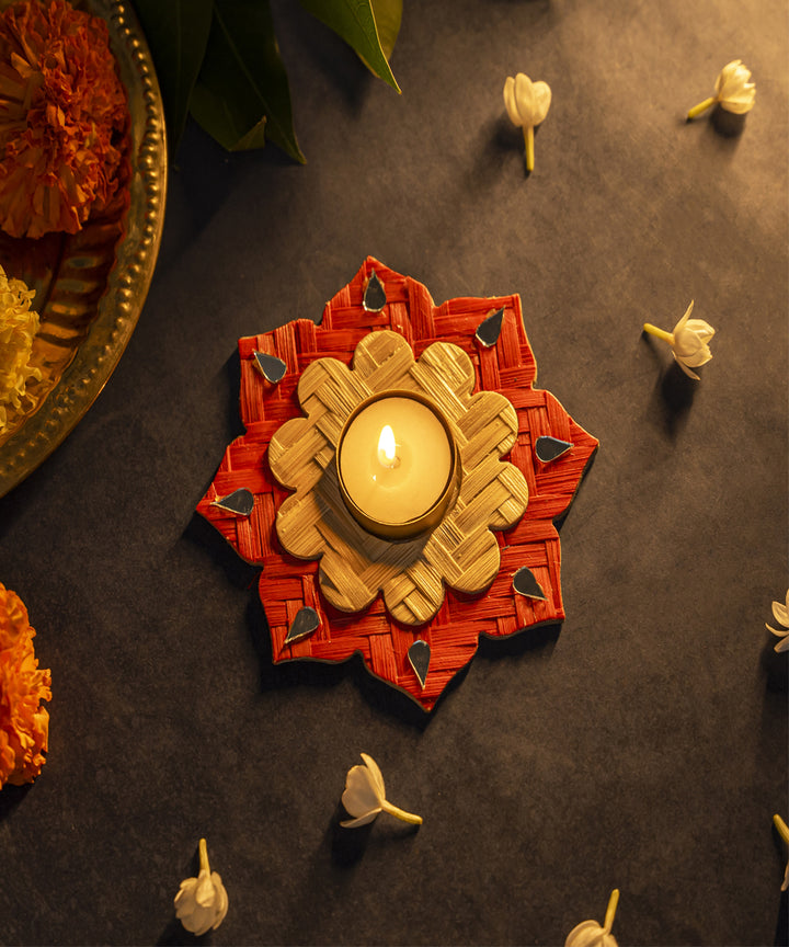 Phool Handcrafted Bamboo Rangoli Multicolor- Set of 2