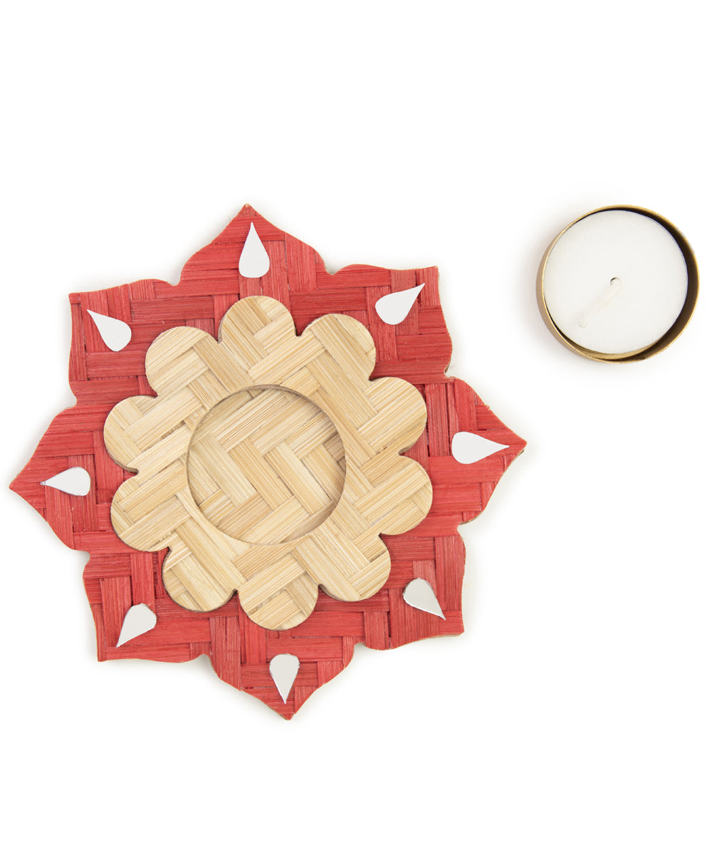 Phool Handcrafted Bamboo Rangoli Multicolor- Set of 2