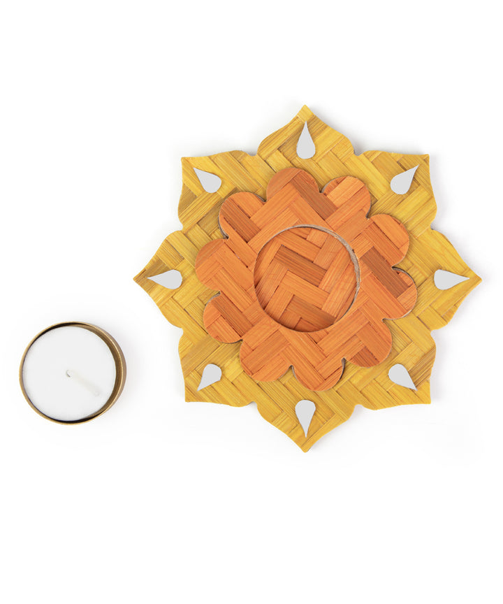 Phool Handcrafted Bamboo Rangoli Multicolor- Set of 2