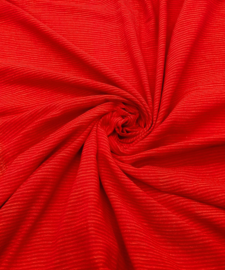 Red handwoven cotton khadi fabric