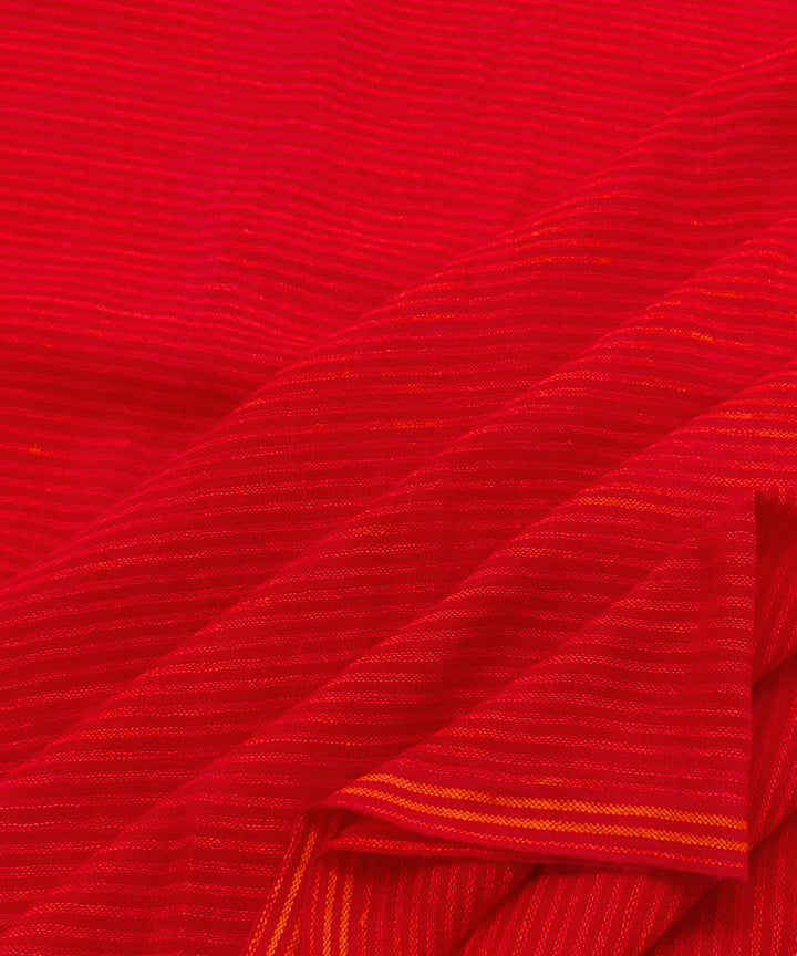 Red handwoven cotton khadi fabric
