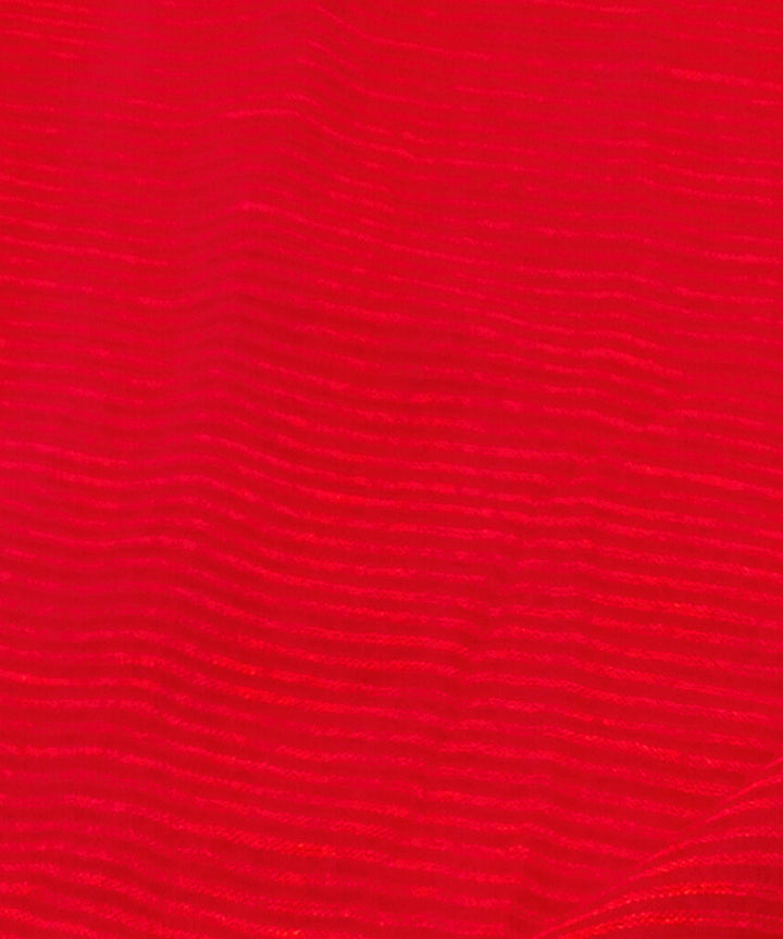 Red handwoven cotton khadi fabric