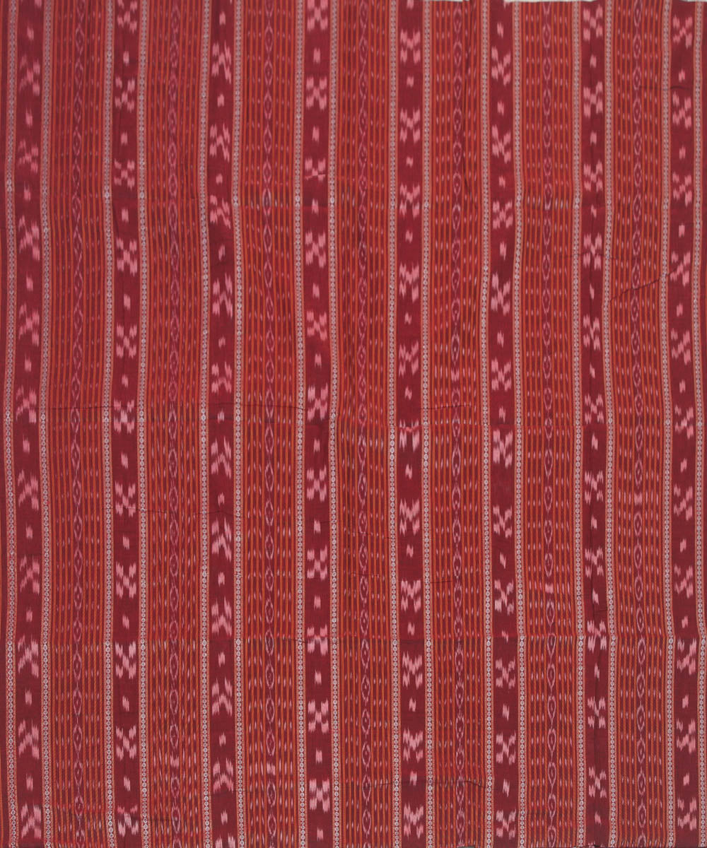 2.4 m maroon handwoven cotton nuapatna kurta material