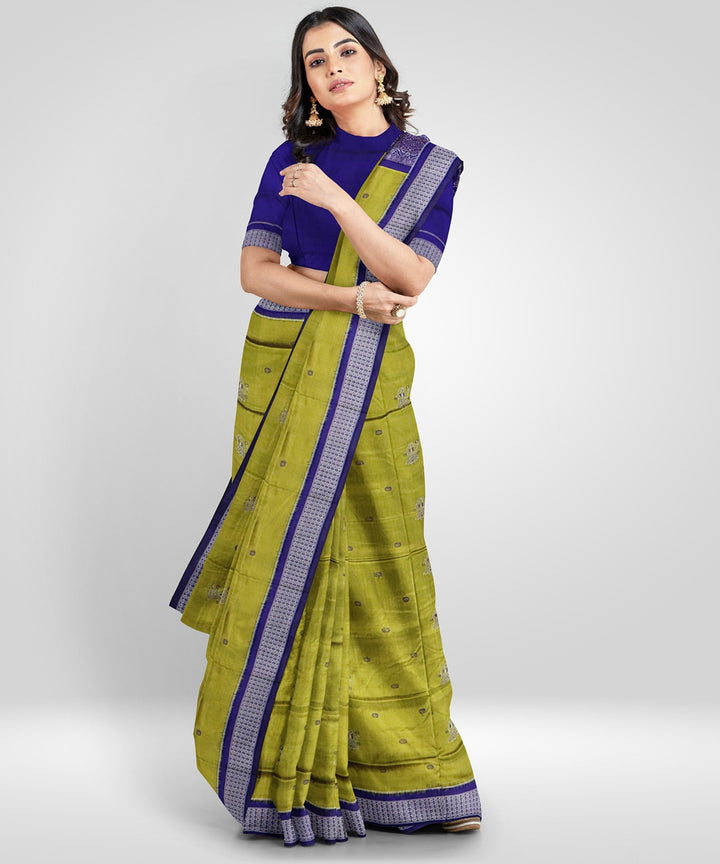 Bistre brown silk handwoven sambalpuri saree