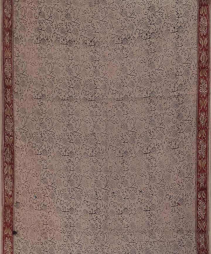 Multicolor cotton hand printed kalamkari saree