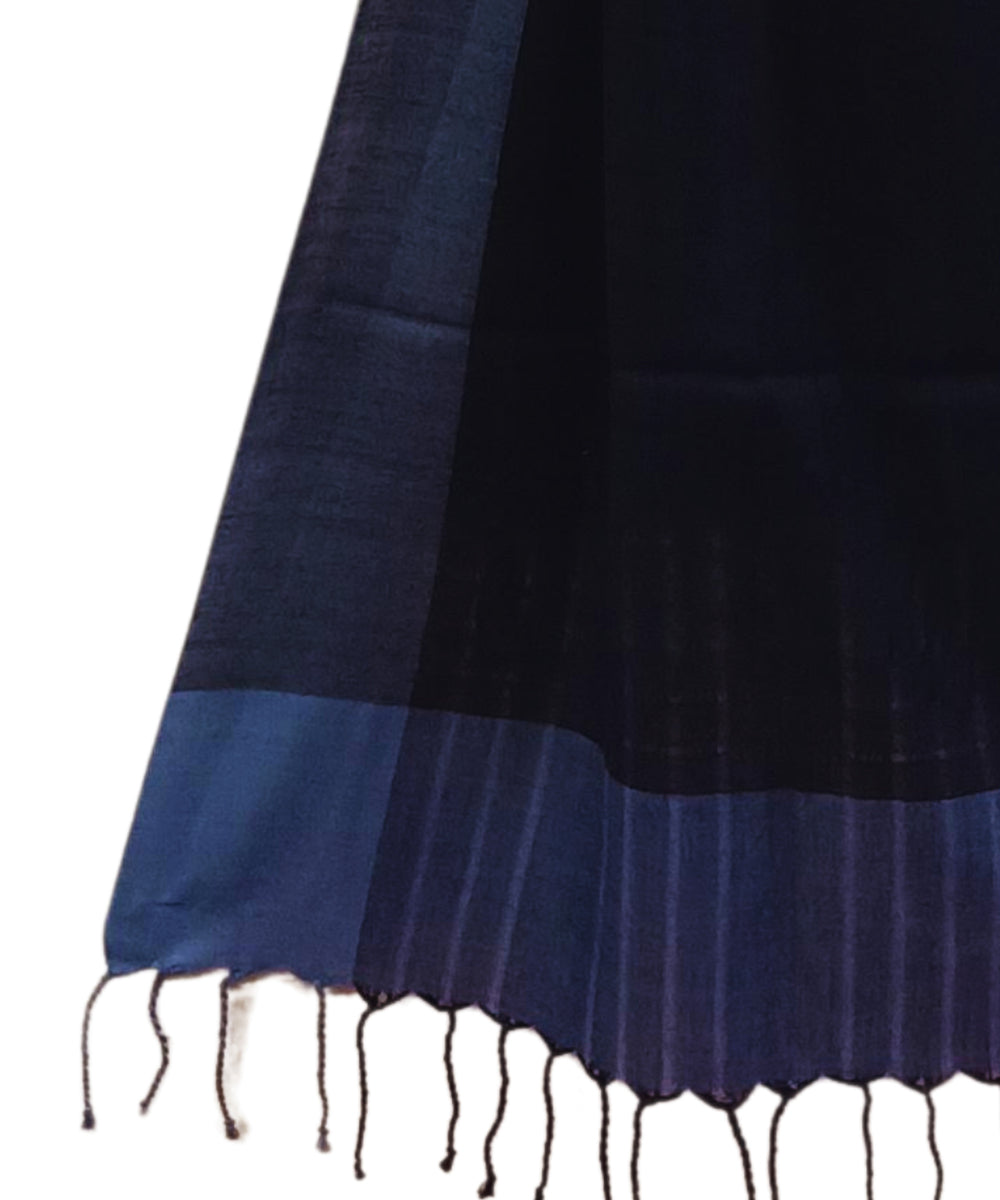 Navy blue handwoven cotton stole