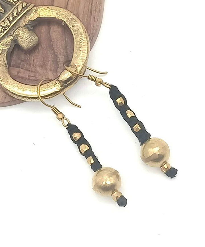 Golden black brass handcrafted earring