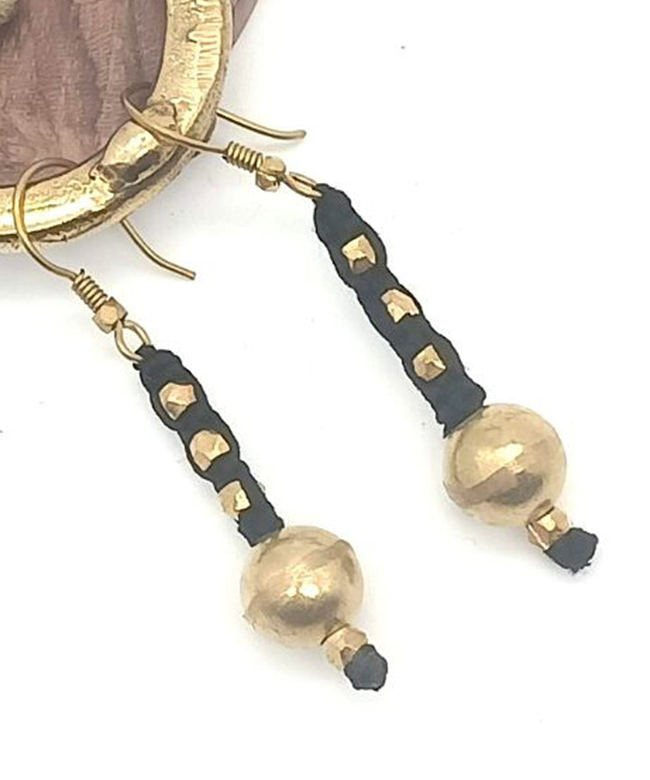 Golden black brass handcrafted earring